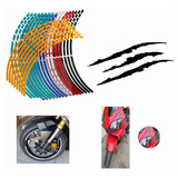 18 Tiras Reflejante Sticker Rines De Motocicleta Y Bicicleta