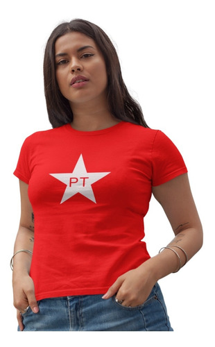 Camiseta Camisa Feminina Lula Pt Presidente Baby Look