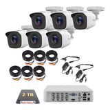 Paquete Kit 6 Cámaras Hd 720p Cctv Disco Duro 2 Tb Hikvision