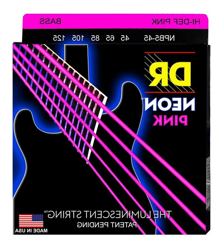 Cuerdas Bajo Eléctric 5cds Med 45/125 Neon Pink Dr Npb5-45