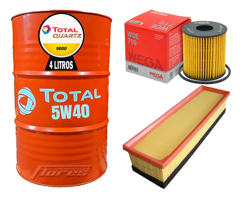 Cambio Aceite 5w40 4l + Kit Filtros Peugeot 207 Compact 1.4
