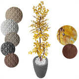 Árvore Fícus Amarelo Artificial Grande Com Vaso Decoração