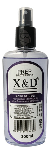Prep Anti-bacteria Higienizador P/ Cuidados Da Unha Gel X&d Cor Roxo Prep Bactericida
