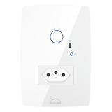 Interruptor Wifi Inteligente 1 Botão Com 1 Tomada Dometek Cor Branco 10a