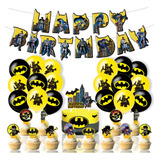 Batman Tema Set De Fiesta Decoración Cumpleaños Con Globos 