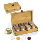 Zen Earth Inspired Caja Organizadora De Te Grande De Madera,