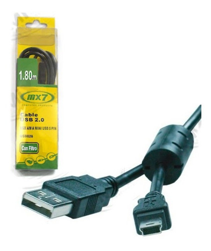 Cable Usb 2.0 A Macho / Mini-usb 5pin Macho 1,8 Mts C/filtro