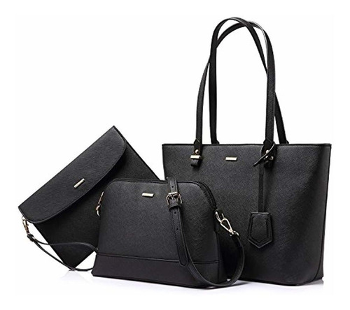 Bolsas De Hombro Mujeres, Conjunto Carteras 3 Unidades Negro