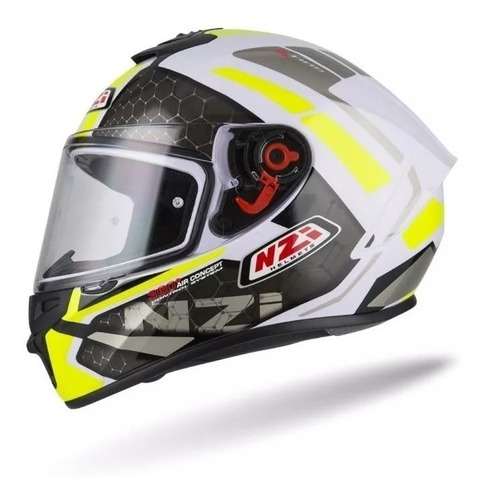 Casco Integral Moto Nzi Trendy Metal Black Antracite Yellow