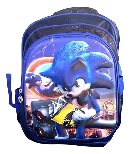 Mochila Escolar Infantil Juvenil Sonic  Meninos + Brinde 