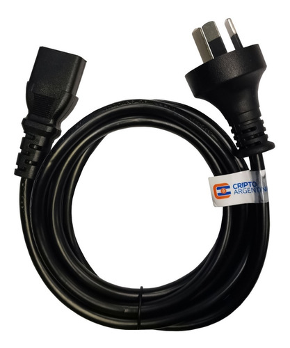 Cable Power Interlock 220v Pc Fuente Reforzado 0.75m Mineria