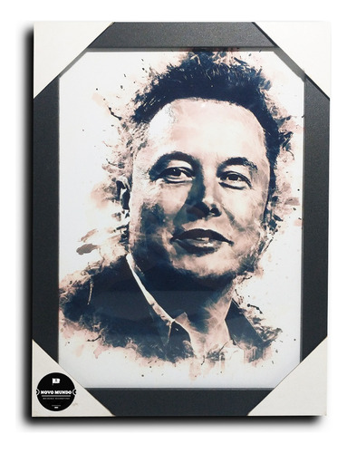 Quadro Elon Musk Personalidades C/ Moldura E Acetato A4