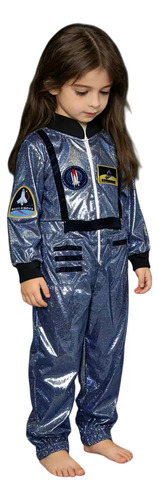 Traje Espacial Azul De Tela Láser, Traje De Rendimiento Para Halloween, Varias Reuniones Navideñas, Con Temática De Astronautas