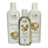 Kit Shampoo + Acondicionador + Aceite De Coco Tan Natural 