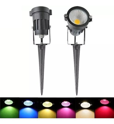 Kit 2 Luminária 7w Spot Led Espeto Jardim Luz Bivolt