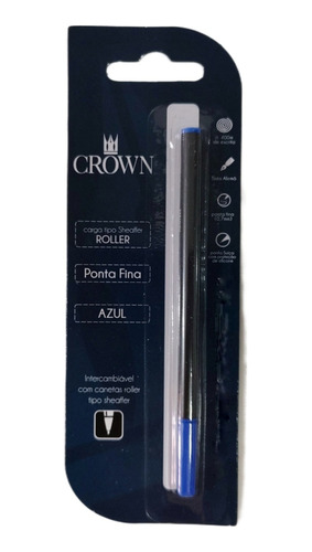 Carga Caneta Azul Roller Crown Ca 22007a