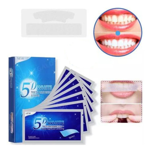 Tira De Gel Blanqueador Dental 5d White 7 Pares Parche Dient