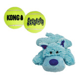 Kit Combo Kong Squeaker Air Balls + Peluche Cozie Baily Dog
