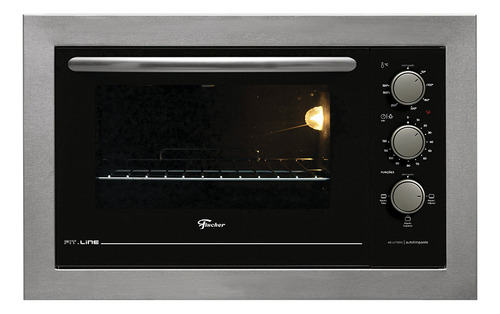 Forno Elétrico De Embutir Fischer Fit Line 48l Inox 127v