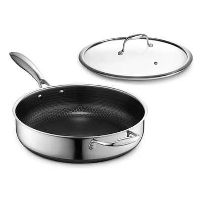 Hexclad Sartén Profunda Para Saltear De 4.5 Litros Con Tapa | Meses sin interés