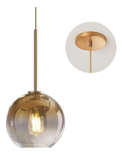 Kco Lighting - Lmpara Colgante Moderna De Cristal Dorado Par