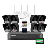 Kit Seguridad Hikvision Dvr + 8 Camaras Wifi + Disco 240gb