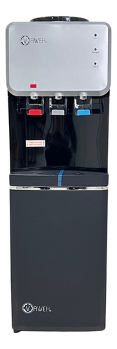 Dispensador De Agua Frío, Caliente Y Natural Con Frigobar Color Gris Y Negro