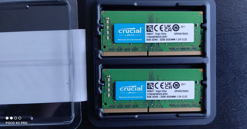 16 (2x8) Gb Ram Ddr4 Crucial 3200mhz Laptop