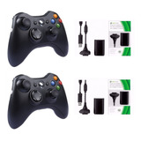 Kit 2 Controle Sem Fio Xbox 360 E Pc Feir Com 2 Bateria