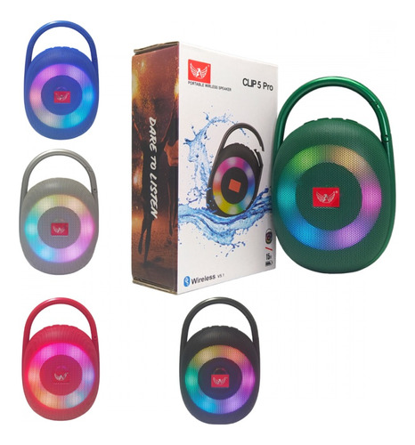 Alto-falante Caixa Caixinha De Som Bluetooth 5.0 Led Rgb Usb