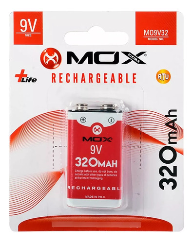 Bateria Recargable 9v  Mox