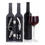 Set De 5 Pcs Sacacorcho Descorchador + Estuche Botella Vino