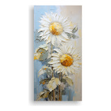 40x20cm Cuadro Decorativo Estilo Estilo Óleo Girasoles Blan