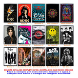 Quadro Com Moldura Rock'n Roll Acdc Beatles Sabbath A2 60x42