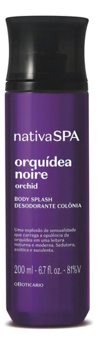 O Boticário Nativa Spa Orquídea Noire Body Splash 200ml Para Feminino