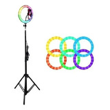 Ring Light Rgb Iluminador 26 Cm Luz Led Profissional Usb