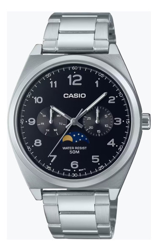 Reloj Casio Mtp M300d Fase Lunar Original Acero Plateado