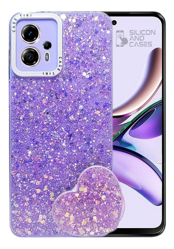 Carcasa Para Motorola G13 Glitter Incluye Pop Socket