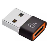 Adaptador Usb Macho A Usb C Hembra - Carga Rápida (6a)