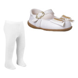 Sapato Boneca Kit Com Meia Calça Social Batizado Ref.1156