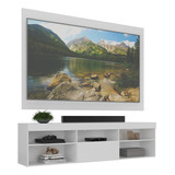 Rack Com Painel E Suporte Tv 75 Web Multimóveis V1051 Cor Branco