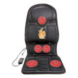 Masajeador De Espalda Asiento Cuello Auto Silla Vibra Calor Color Negro