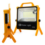 Luminaria Refletor Solar 50w Placa Portatil Carrega Celular