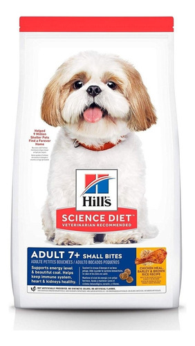 Alimento Hill's Science Diet Adult 7+ Small Bites Para Perro Adulto De Raza Pequeña Sabor Pollo En Bolsa De 6.8kg