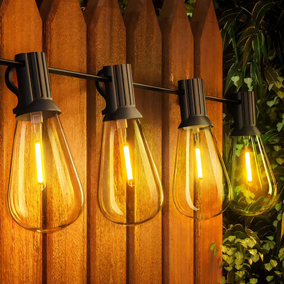 Guirnalda De Luces Led Exterior, 15m 15+1 Focos Led St38 Inastillables Alto Brillo Impermeable Ip45, Serie Luz Vintage Decorativas | MercadoLibre