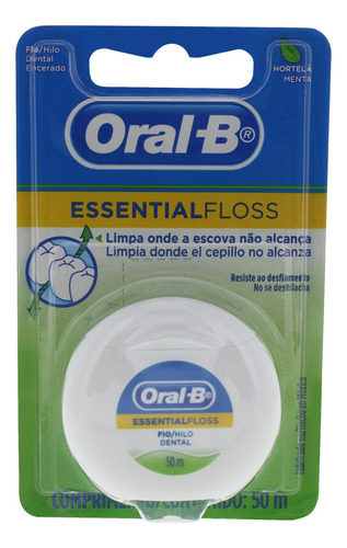 Fio Dental Oral-b Essencial Floss Encerado Menta 50m