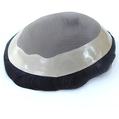Prótese Capilar Masculina Mavi Mega Hair Castanho Escuro Micropele Silicone 20x25cm | Frete grátis