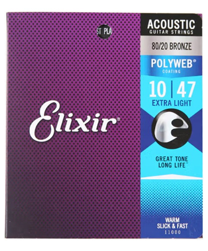 Cuerdas Guitarra Acustica 10-47 Elixir 11000