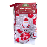 Luva P/ Forno E Pano De Prato Decoração Natal Presente Kit 