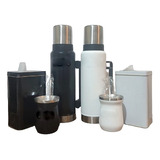 Set Termo Acero 1.2 Lts. + Mate, Yerbera Y Bombilla Promo!!!